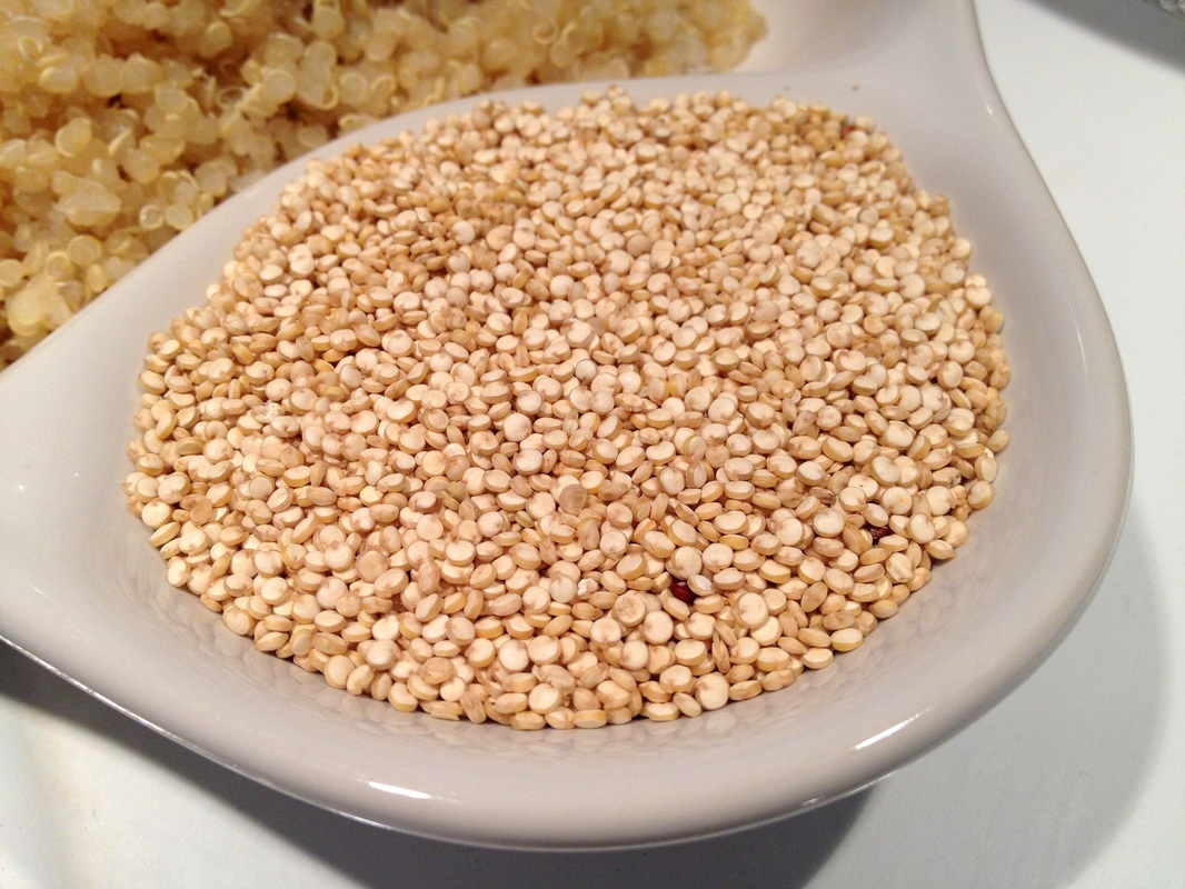 Raw Quinoa and Cooked Quinoa